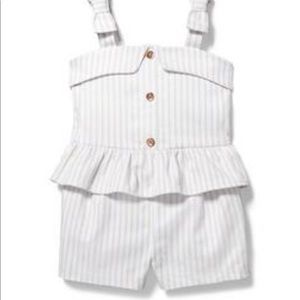 Janie and Jack Khaki Stripe Romper 2T